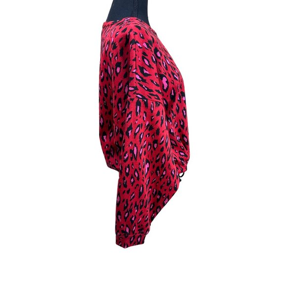 Eva Franco Dash Sweatshirt Pink Red Tigress Women 10 Red Animal Print Pullover - Picture 8 of 10
